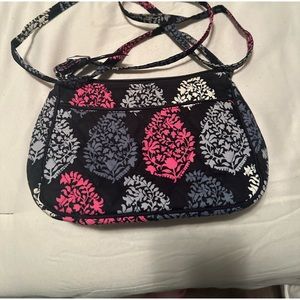 Small Vera Bradley crossbody with adjustable straps pink, black and grey
